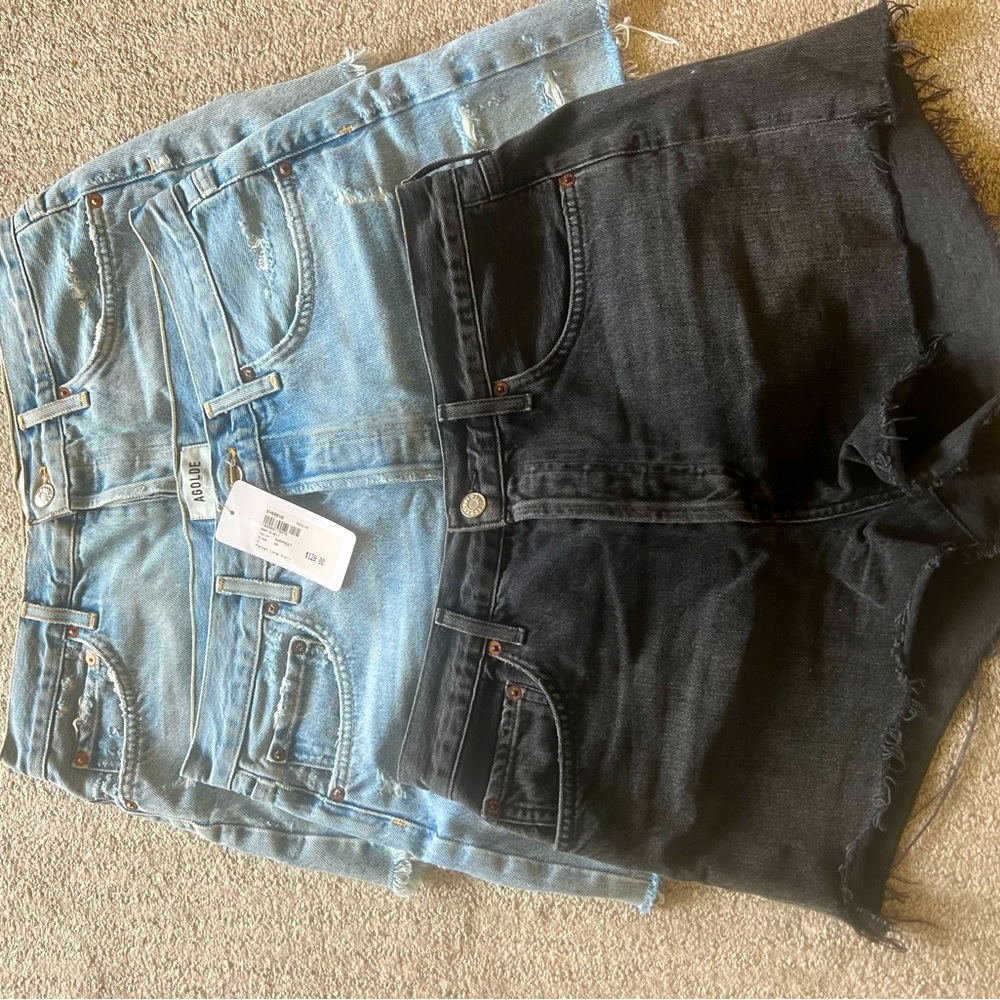 Collection of 3 pairs of Agolde denim shorts